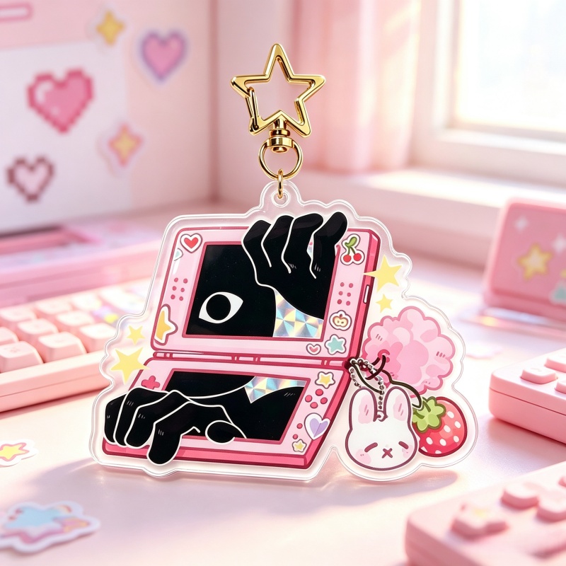 Розовый акриловый брелок-подве – обзор и цена Retro Gaming Keychain